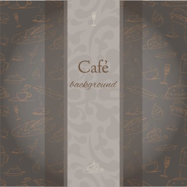Café arka plan ile küçük çizimler