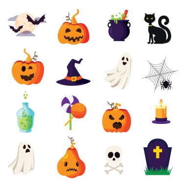 Vector signs, Halloween, symbols for the holiday