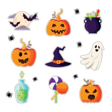 Vector signs, Halloween, symbols for the holiday