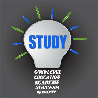 Study bulb with base of knowledge, education, academe, success, grow clipart