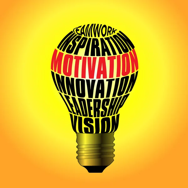 Glühbirne aus Teamwork, Inspiration, Motivation, Innovation, Führung, Vision — Stockfoto