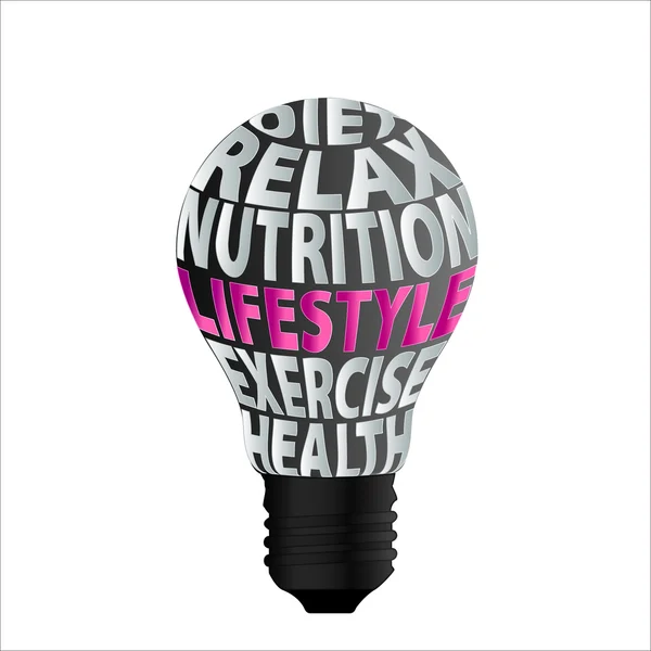 Bulb-of-Diet-Relax-Nutrition-Lifestyle-Exercise-Health — Stock fotografie