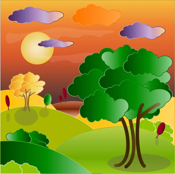 Landscape green tree — Stock Photo, Image