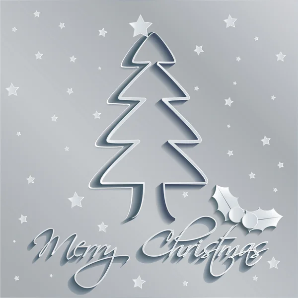 Merry christmas tree gray background — Stock Photo, Image