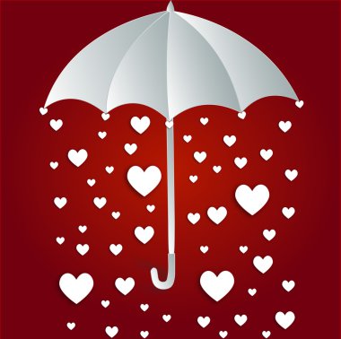 Hearts Yağmur şemsiyesi ile