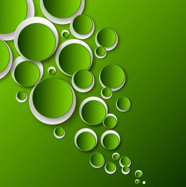 Witte groene cirkels op groene achtergrond Rechtenvrije Stockafbeeldingen