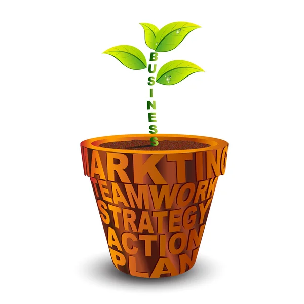 Business plant grow in brown pot Stock Image