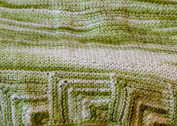 Mooie Gebreide Wollen Sjaal Traditioneel Ambachtelijk Type Gebreide Achtergrond Textuur — Stockfoto