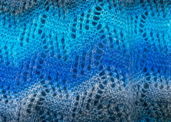 Gros Plan Image Fond Une Couverture Tricot Panaché Avec Design — Photo