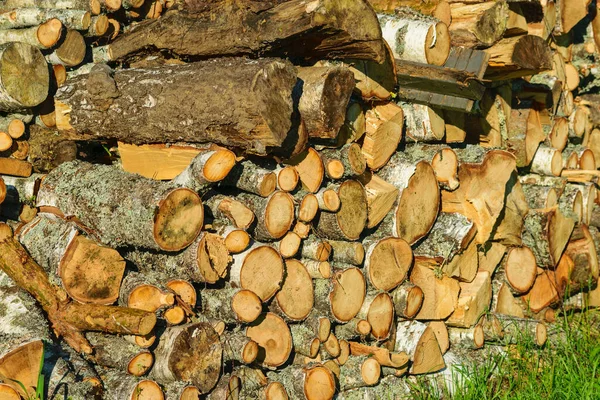 Prepared Firewood Winter Heating Period Energy Crisis Expensive Heating — Stockfoto