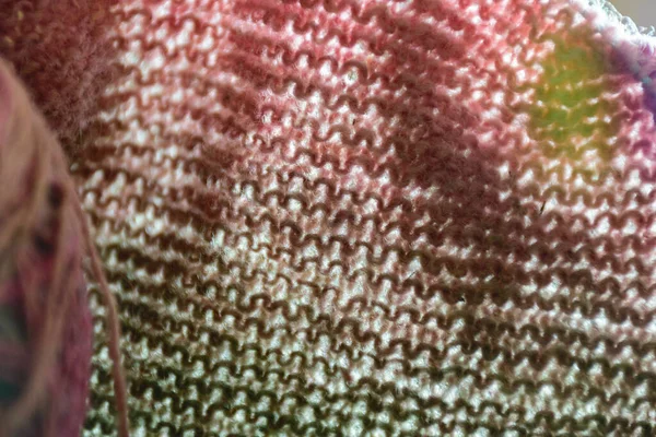 Bunte Warme Strickwaren Stoff Pullover Textur Verschwommenen Hintergrund — Stockfoto