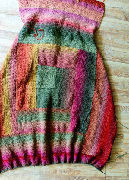 스웨터 모직짜기 바늘짜기 — 스톡 사진