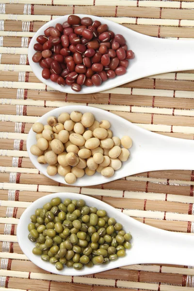 Mung with azuki and soy beans — Stock Photo, Image