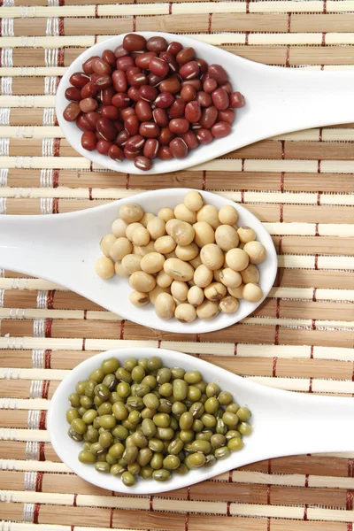 Mung with azuki and soy beans — Stock Photo, Image