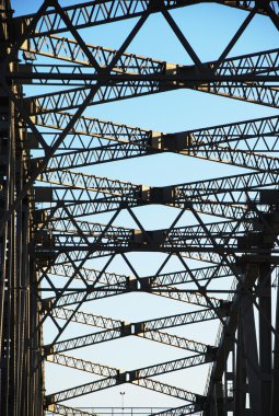 yakın çekim gösteren ayrıntılı auckland harbour Köprüsü'nde