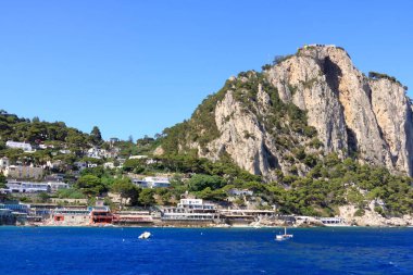 Marina Piccola Capri Adası 'nda denizden, İtalya' dan, Avrupa 'dan