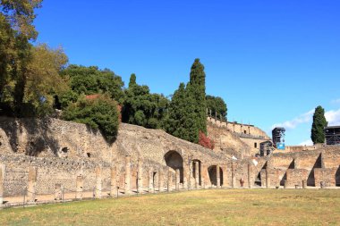 16 Temmuz 2021 - Pompei, Napoli, İtalya: Napoli yakınlarındaki Pompeii 'nin ünlü antika bölgesi
