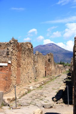 16 Temmuz 2021 - Pompei, Napoli, İtalya: Napoli yakınlarındaki Pompeii 'nin ünlü antika bölgesi