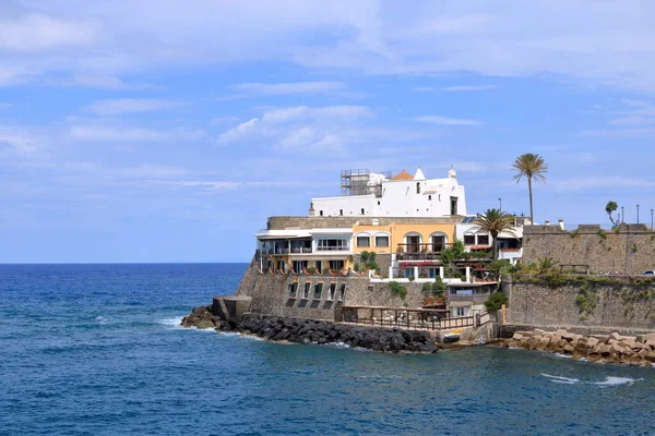 Julho 2021 Forio Ischia Itália Paisagem Com Mar Praia Porto — Fotografia de Stock