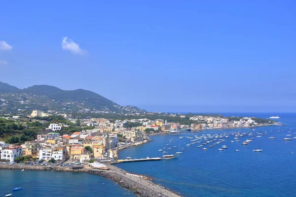 Ischia Isla Vista Desde Castillo Aragonés Italia — Foto de Stock