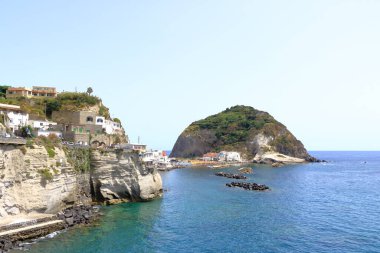 İtalya 'daki Ischia adasındaki Sant Angelo manzarası