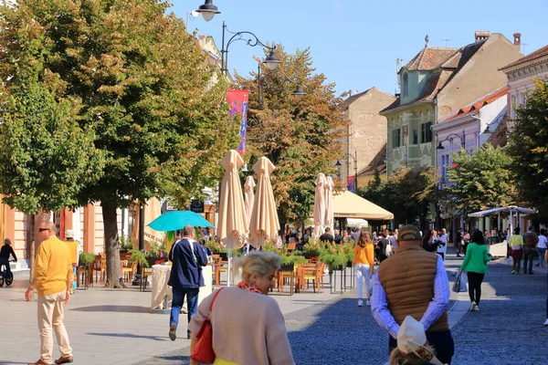 September 2021 Sibiu Hermannstadt Rumänien Umgebung Des Großen Platzes Piata — Stockfoto