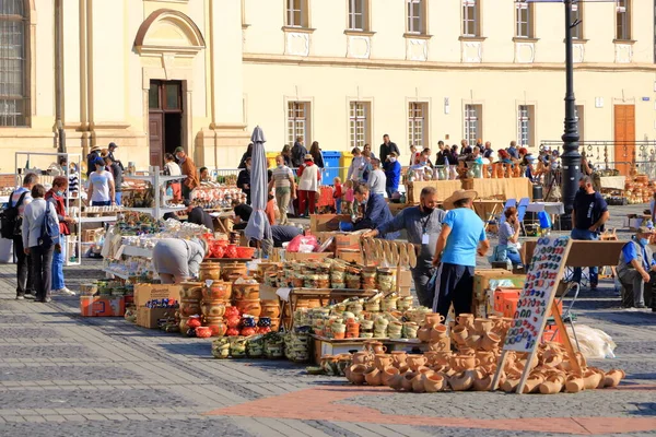 Września 2021 Sibiu Hermannstadt Rumunia Targ Ceramica Sławny Coroczny Organizowany — Zdjęcie stockowe