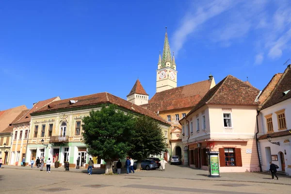 Settembre 2021 Medias Mediasch Romania Chiesa Fortificata Medievale — Foto Stock