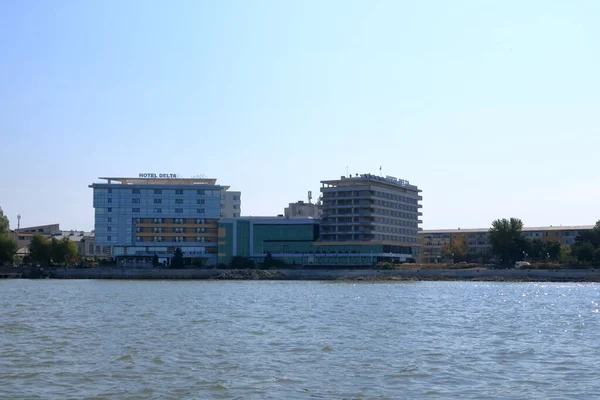 2021年9月13日 ルーマニアのタルケア タルケア ドナウ デルタの港とスカイラインの眺め — ストック写真