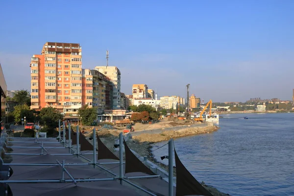 September 2021 Tulcea Romania View Harbour Area Skyline Tulcea Danube — Stock Photo, Image