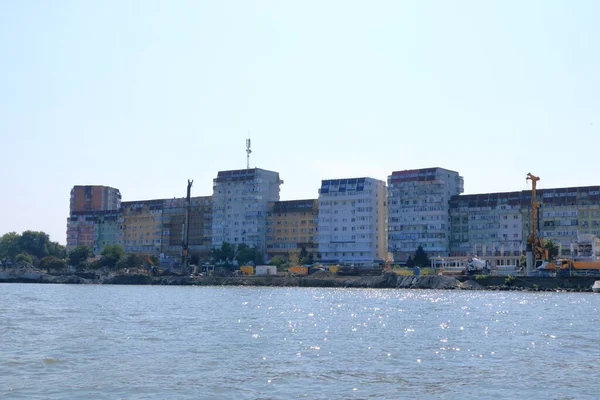 September 2021 Tulcea Romania View Harbour Area Skyline Tulcea Danube — Stock Photo, Image