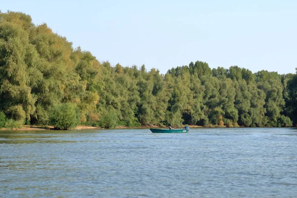 Danube Delta Landscape Fishing Boat Romania — Stockfoto