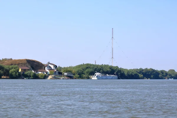 Boat Tourists Danube Delta Romania — Foto Stock