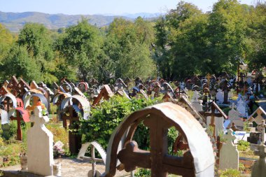 8 Eylül 2021 - Ieud, Romanya: Maramures ilçesindeki Ieud köyünden eski mezarlık