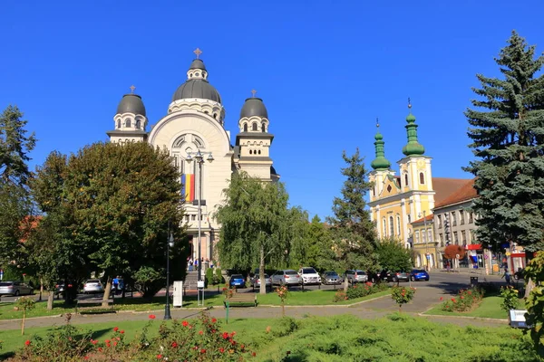 Septiembre 2021 Targu Mures Neumarkt Mieresch Rumania Gran Catedral Hermosa —  Fotos de Stock