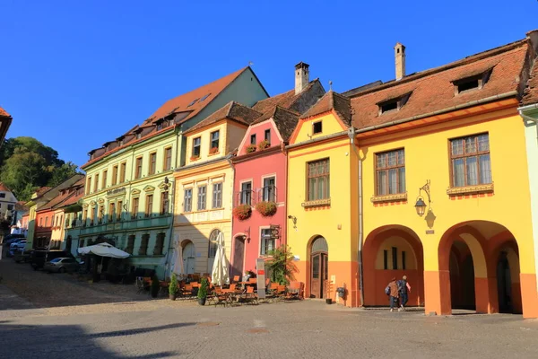 Września 2021 Sighisoara Schaessburg Rumunia Średniowieczne Miasto Street View Morning — Zdjęcie stockowe