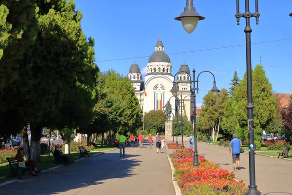 2021年9月7日 ルーマニア ノイマルクト ミエルシュのタルグ ムール大聖堂 市内中心部の大聖堂 — ストック写真