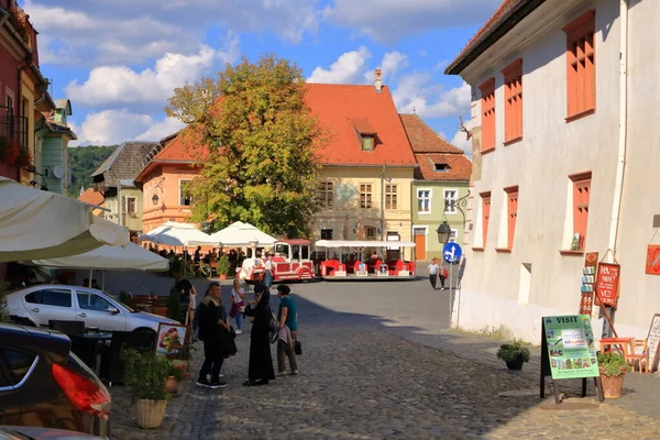 September 2021 Sighisoara Schaessburg Romania Medieval City Street View Transylvania — Stock Photo, Image