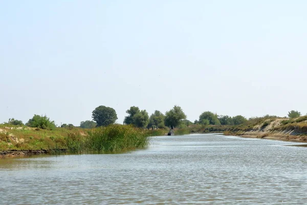 Pequeno Canal Fluvial Delta Danúbio — Fotografia de Stock