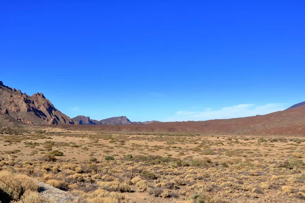 Teide National Park Ostrově Tenerife Lávovými Poli Sopkou Teide — Stock fotografie