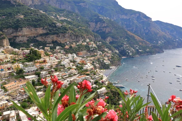 Pozitano Talya Amalfi Sahili Deniz Manzarası — Stok fotoğraf