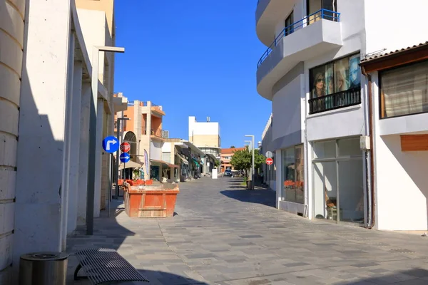 Outubro 2020 Paphos Chipre Rua Comercial Distrito Turístico Central Paphos — Fotografia de Stock