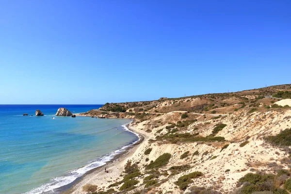 Rocha Praia Afrodite Chipre Chamada Petra Tou Romiou — Fotografia de Stock