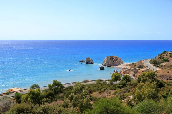 stock image Aphrodite's rock and beach in Cyprus called Petra tou Romiou