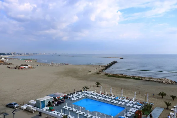 Luftaufnahme Von Constanta Mamaia Beliebter Touristenort Und Ferienort Schwarzen Meer — Stockfoto