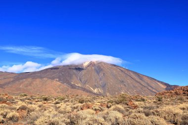 Tenerife adasındaki Panorama manzaralı Pico del Teide volkanı