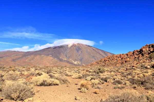 Panorama Vista Ilha Tenerife Para Vulcão Pico Del Teide — Fotografia de Stock