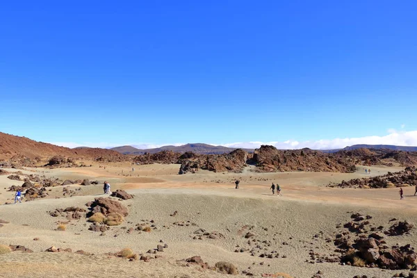 Parque Nacional Del Teide Isla Tenerife Con Campos Lava Volcán — Foto de Stock