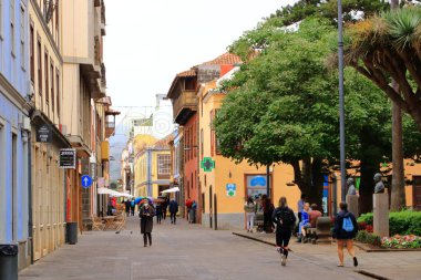 25 Kasım 2021 - La Laguna, Tenerife, İspanya: Bulutlu bir günde şehir caddesi