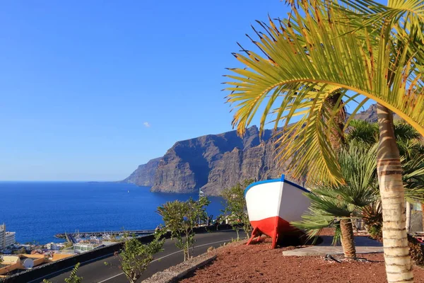 Old Fishing Boat Mirador Archipenque Overlooking Puerto Santiago Tenerife Canary — Stock Photo, Image